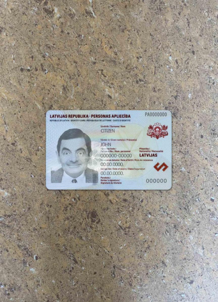 Downloadable Latvia ID photolook real example